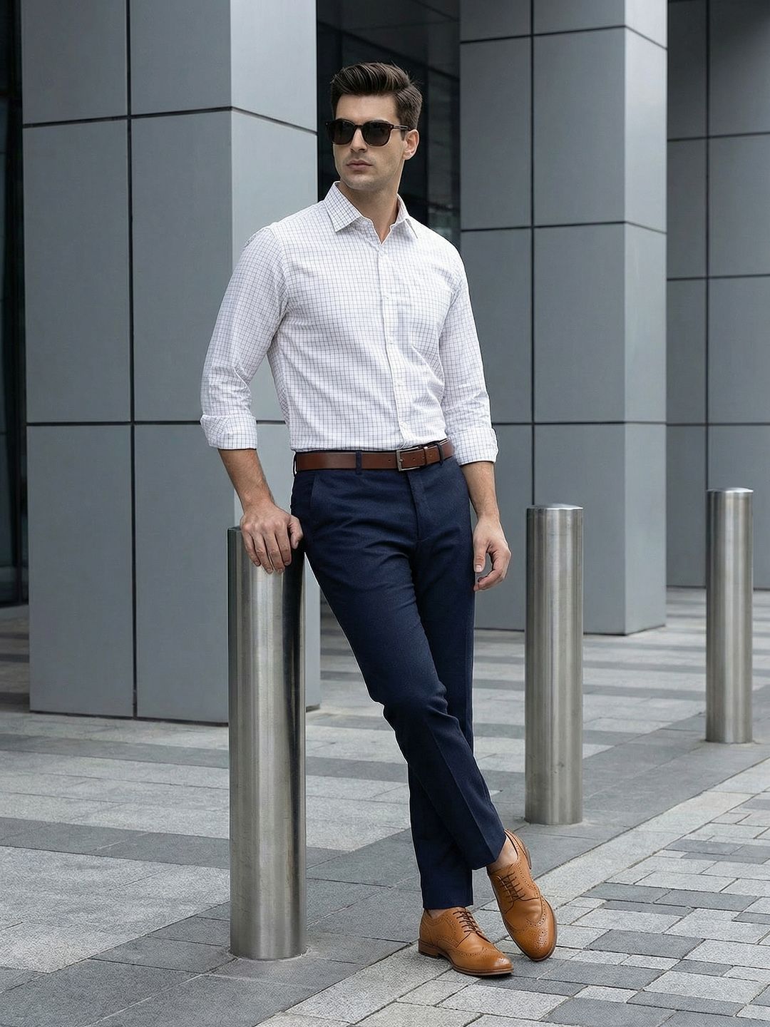INVICTUS Checked Slim Fit Formal Shirt