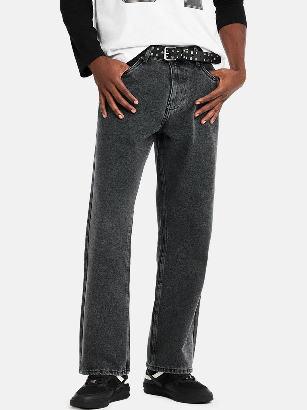 Snitch Men Straight Fit Mid-Rise Light Fade Jeans