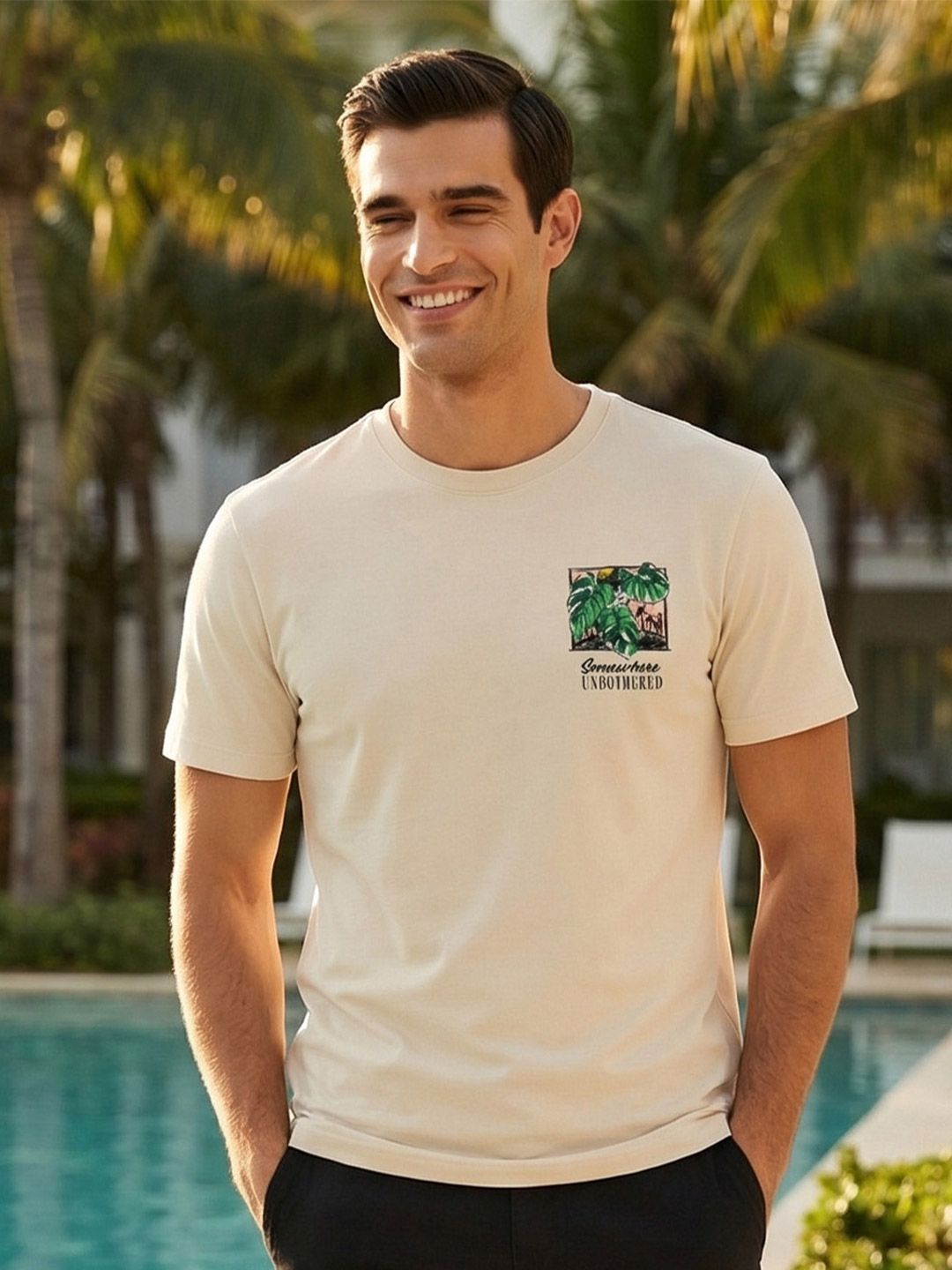 NOBERO NOBERO Men Cotton Printed Short Sleeves T-shirt