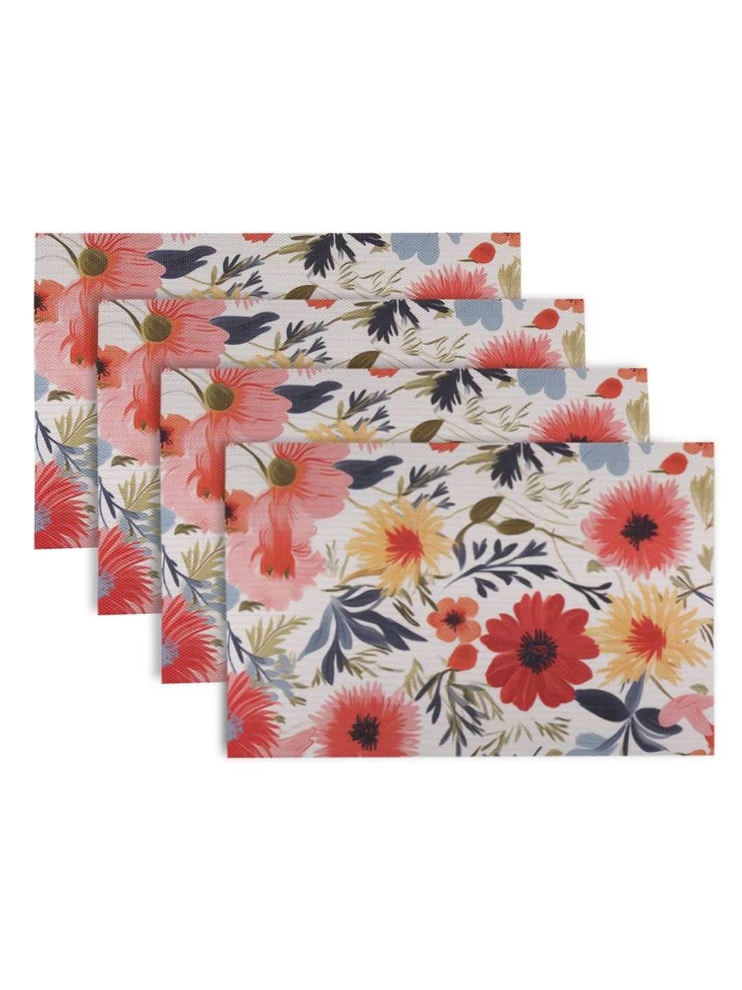 HOKIPO Chrysanthemum 'Artistic Flora' PVC Placemats Set of 4