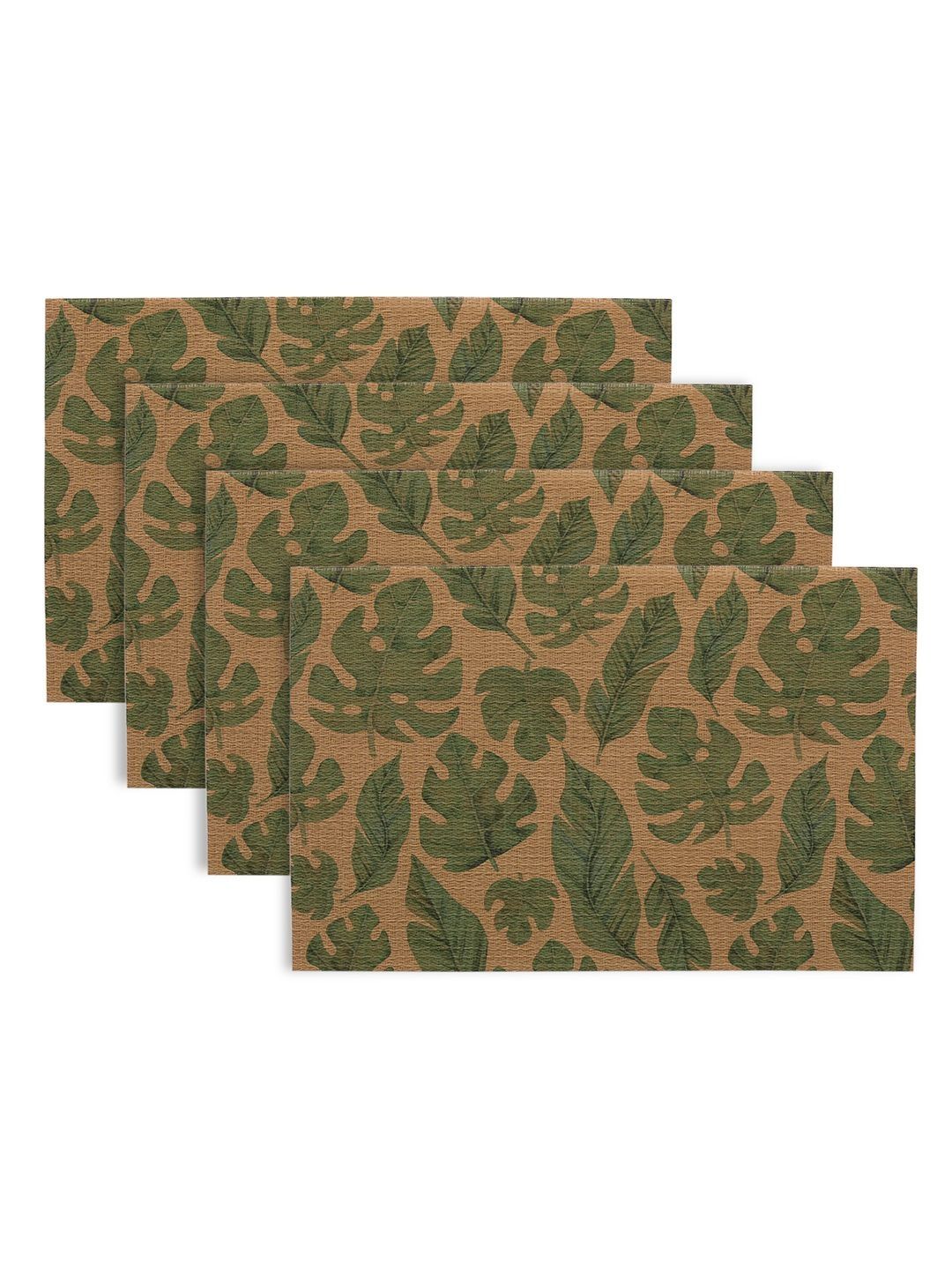 HOKIPO Cana Lily Leaves 'Botanical Tropic' PVC Placemats Set of 4