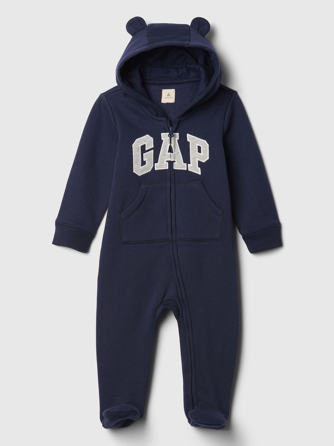 GAP Infant Boys Hooded Brand Logo Embroidered Rompers
