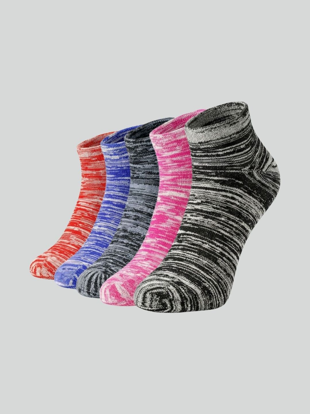 Sockscarving Unisex Pack of 5 Cotton Patterned Ankle Length Socks