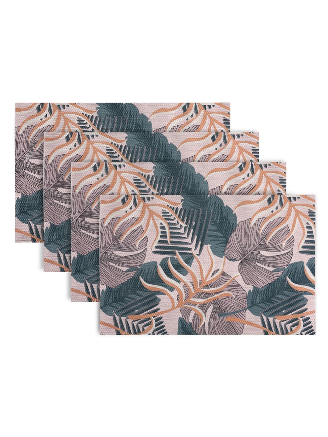 HOKIPO Monstera Leaves 'Artistic Flora' PVC Placemats Set of 4