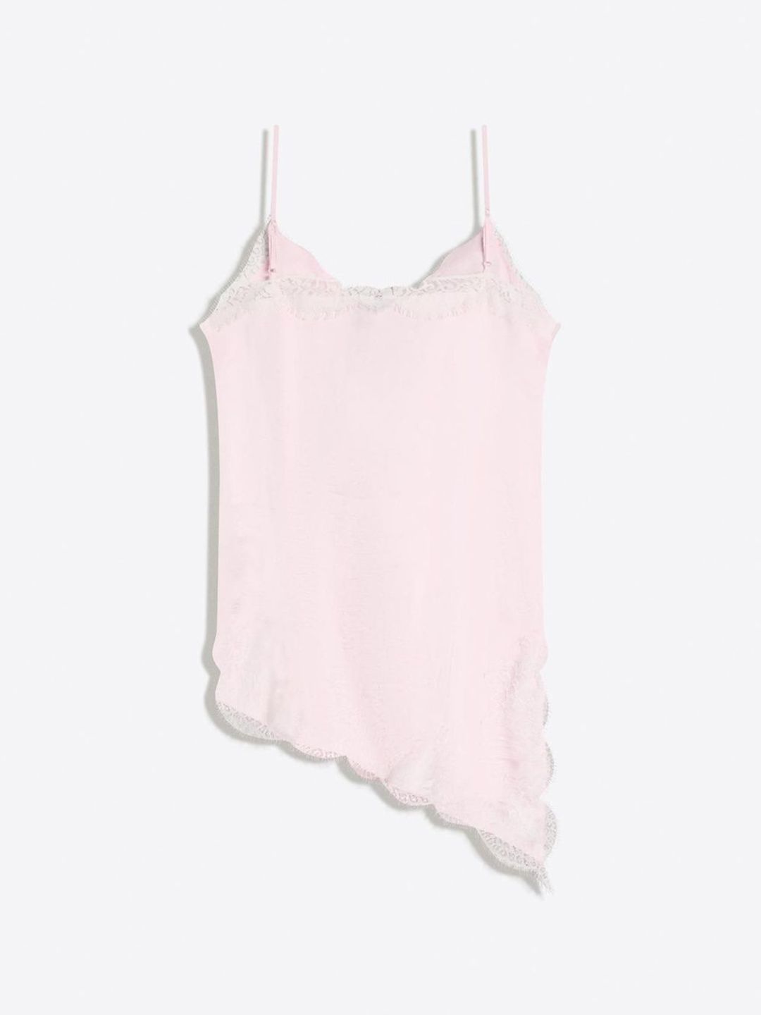 Asymmetric sateen mini dress