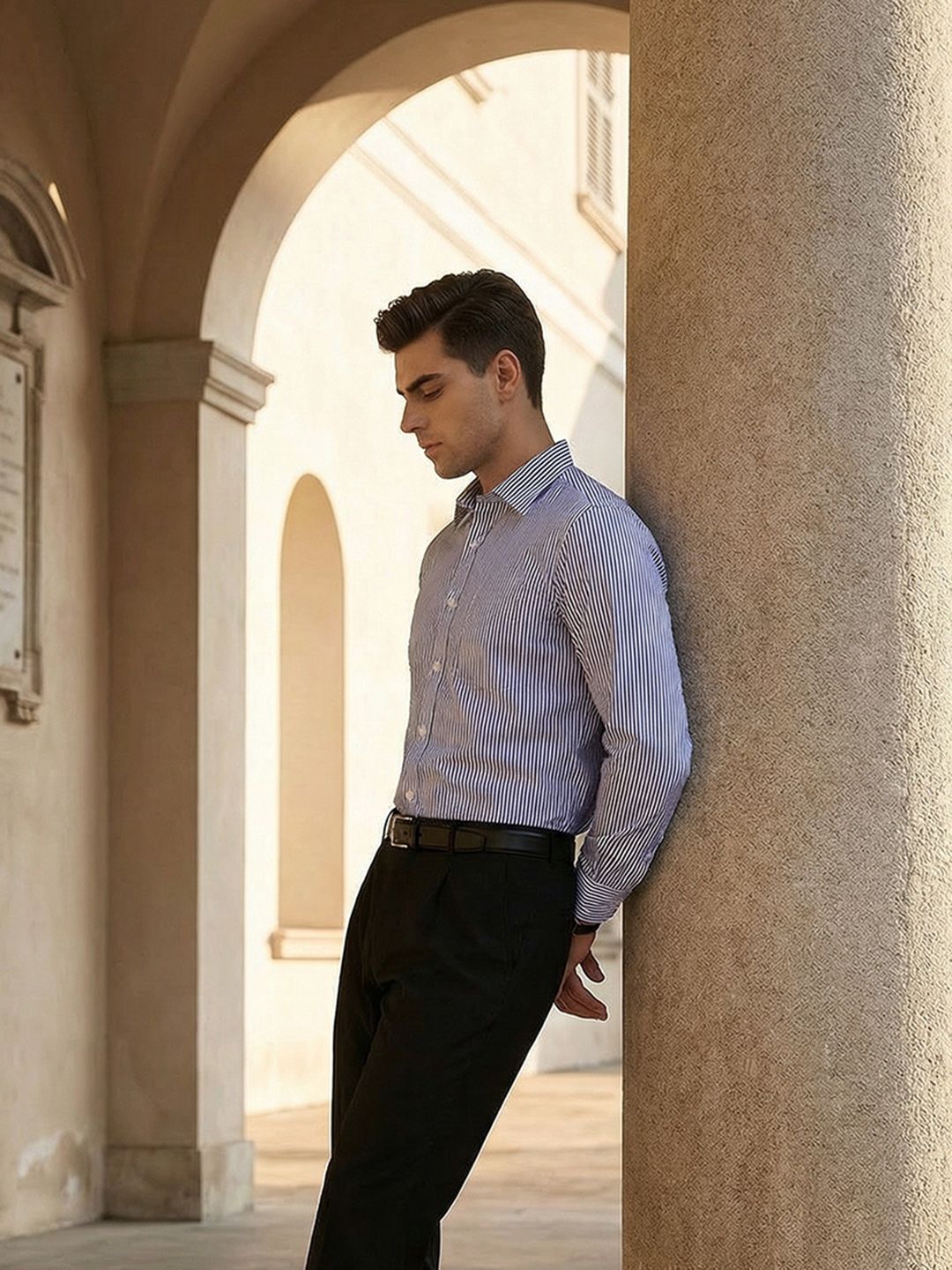 INVICTUS Urban Slim Fit Striped Formal Shirt