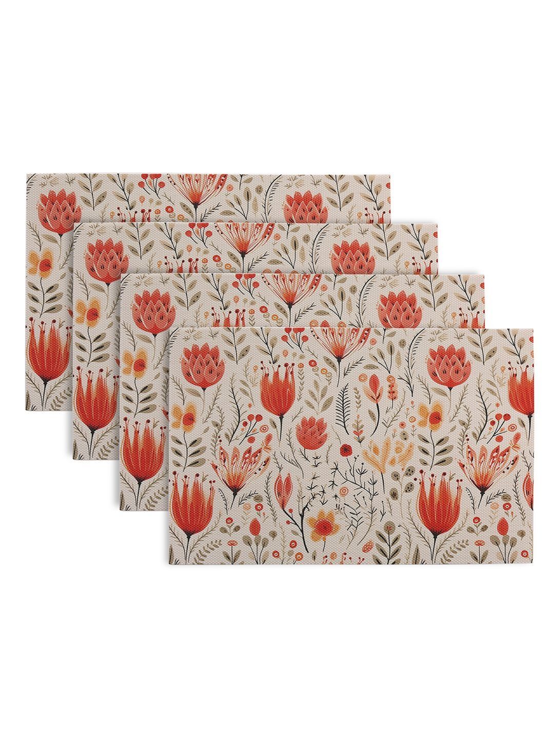 HOKIPO Tulip Flora 'Artistic Flora' PVC Placemats Set of 4