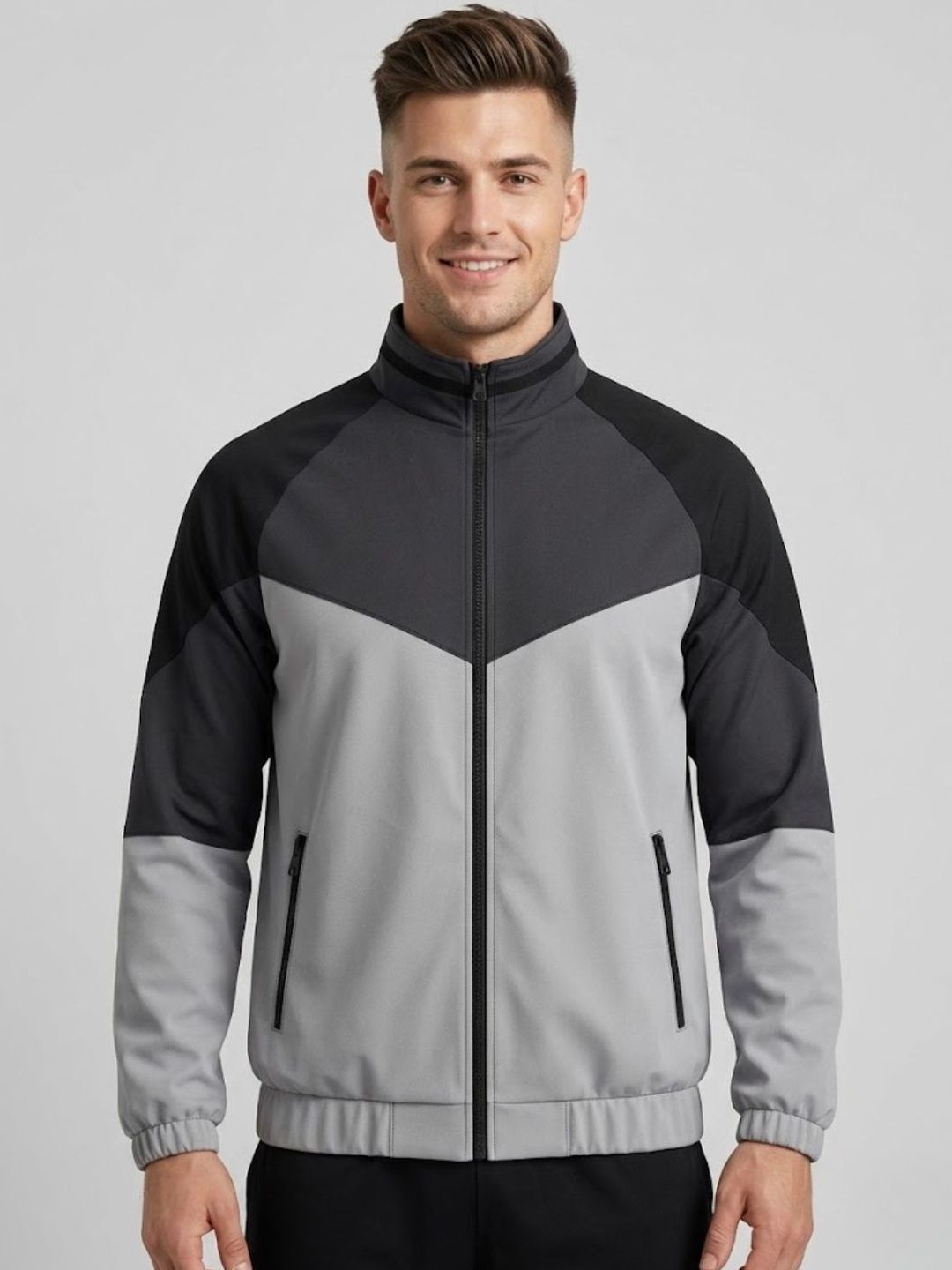 CARABA Men Colourblocked Lightweight Running Sporty Jacket