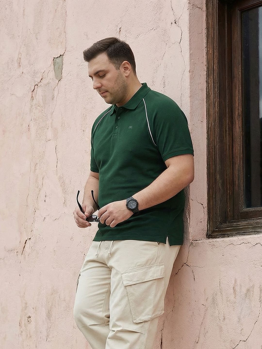 Sztori Plus Size Polo Collar Pure Cotton T-shirt