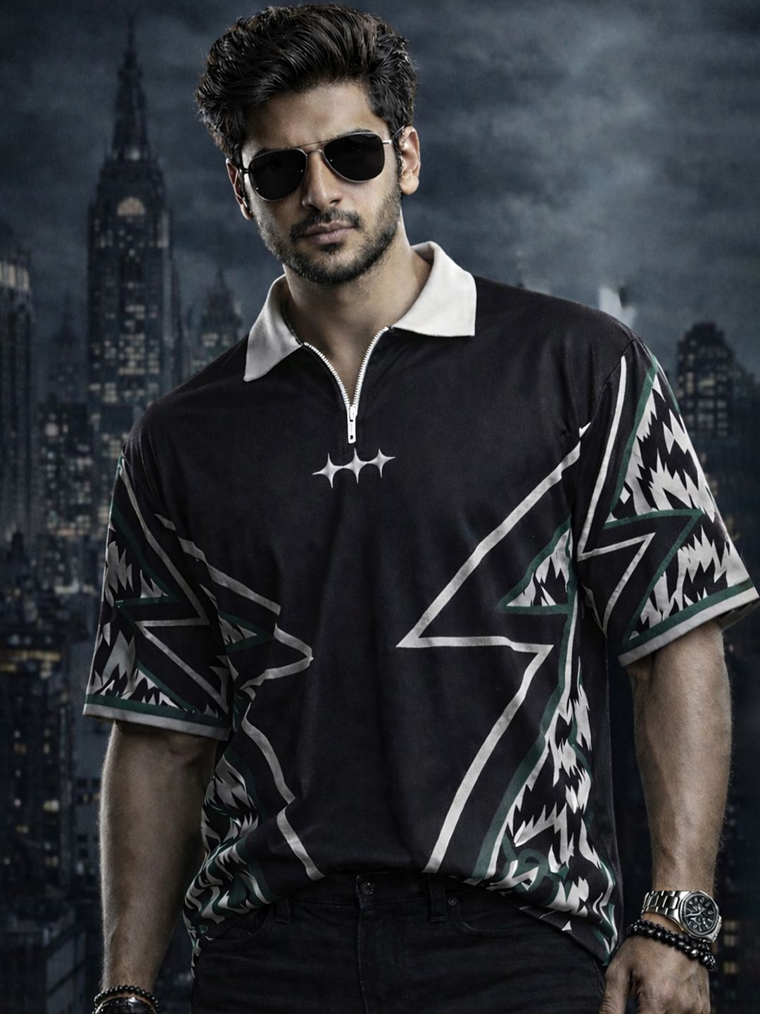 Force Men Batman Printed Polo Collar T-shirt