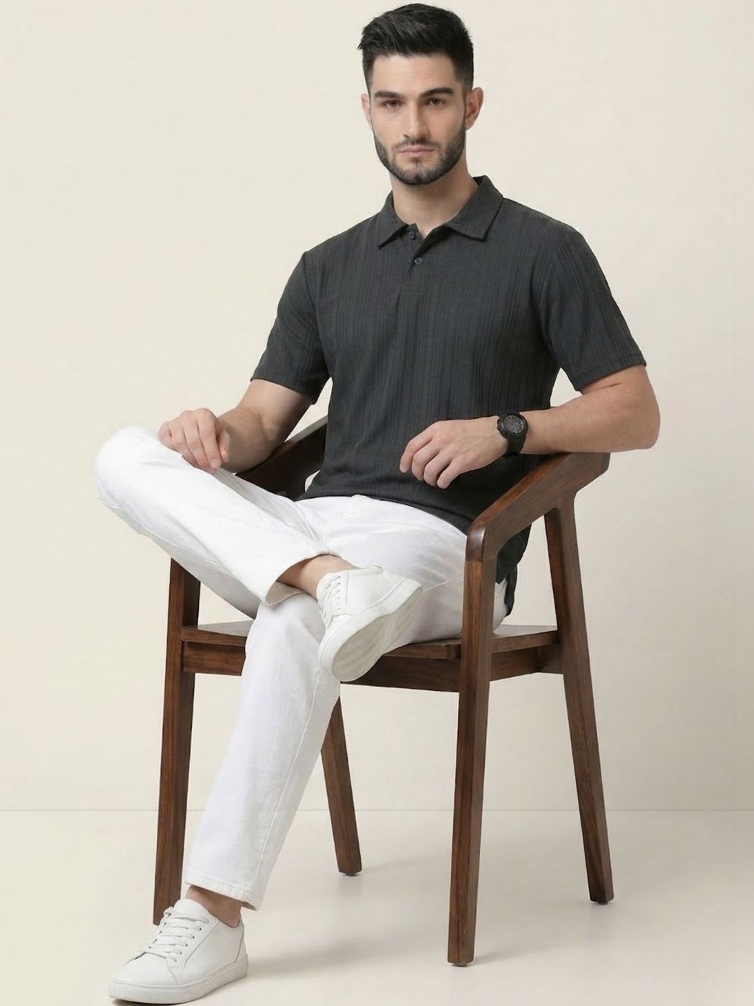 CLUB 44 Men Polo Collar T-shirt