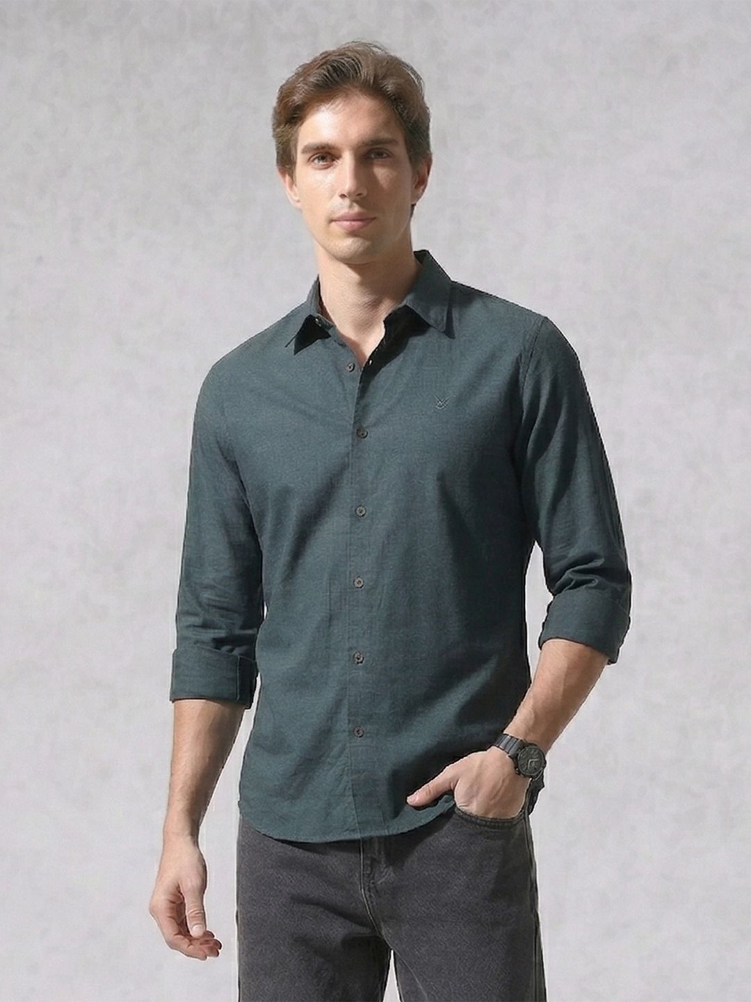 WROGN Slim Fit Pure Cotton Casual Shirt
