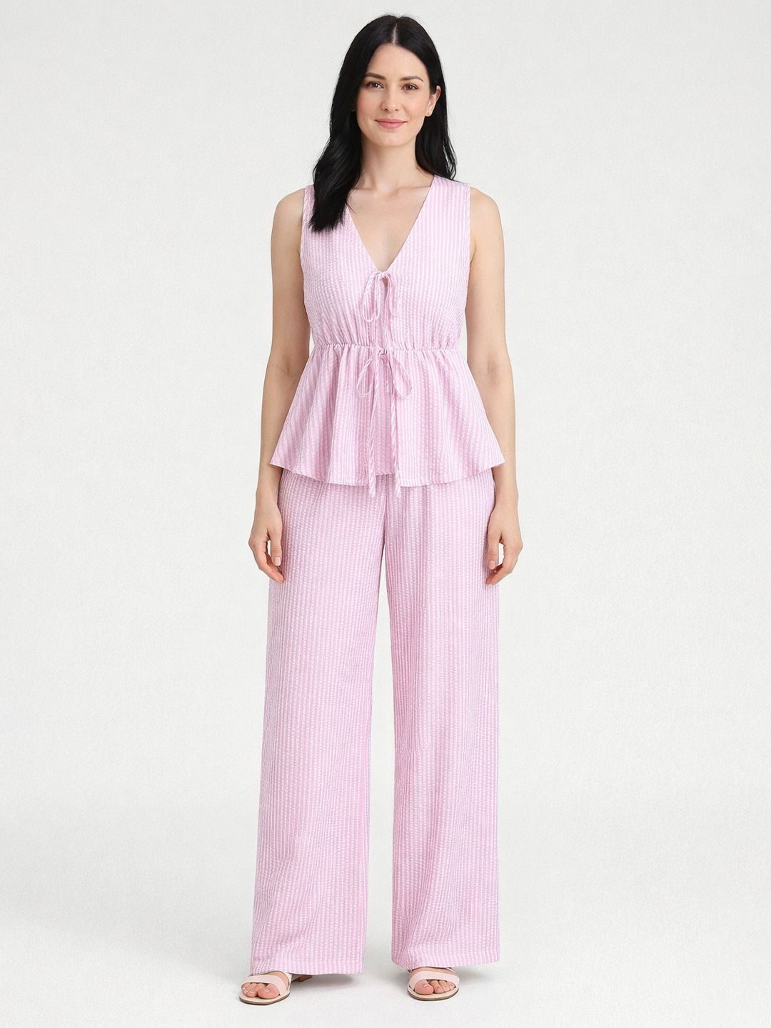 Suo Women Striped Top with Trousers