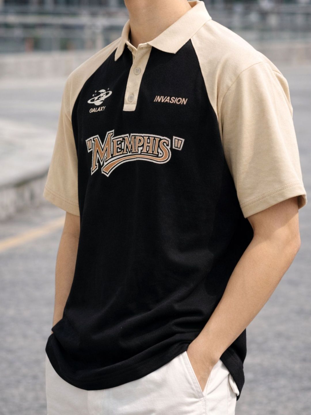 JUMPCUTS Men Typography Printed Polo Collar T-shirt