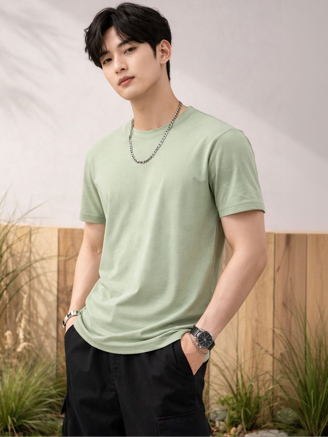 The Roadster Lifestyle Co Pure Cotton Round Neck Relaxed Fit Tshirt