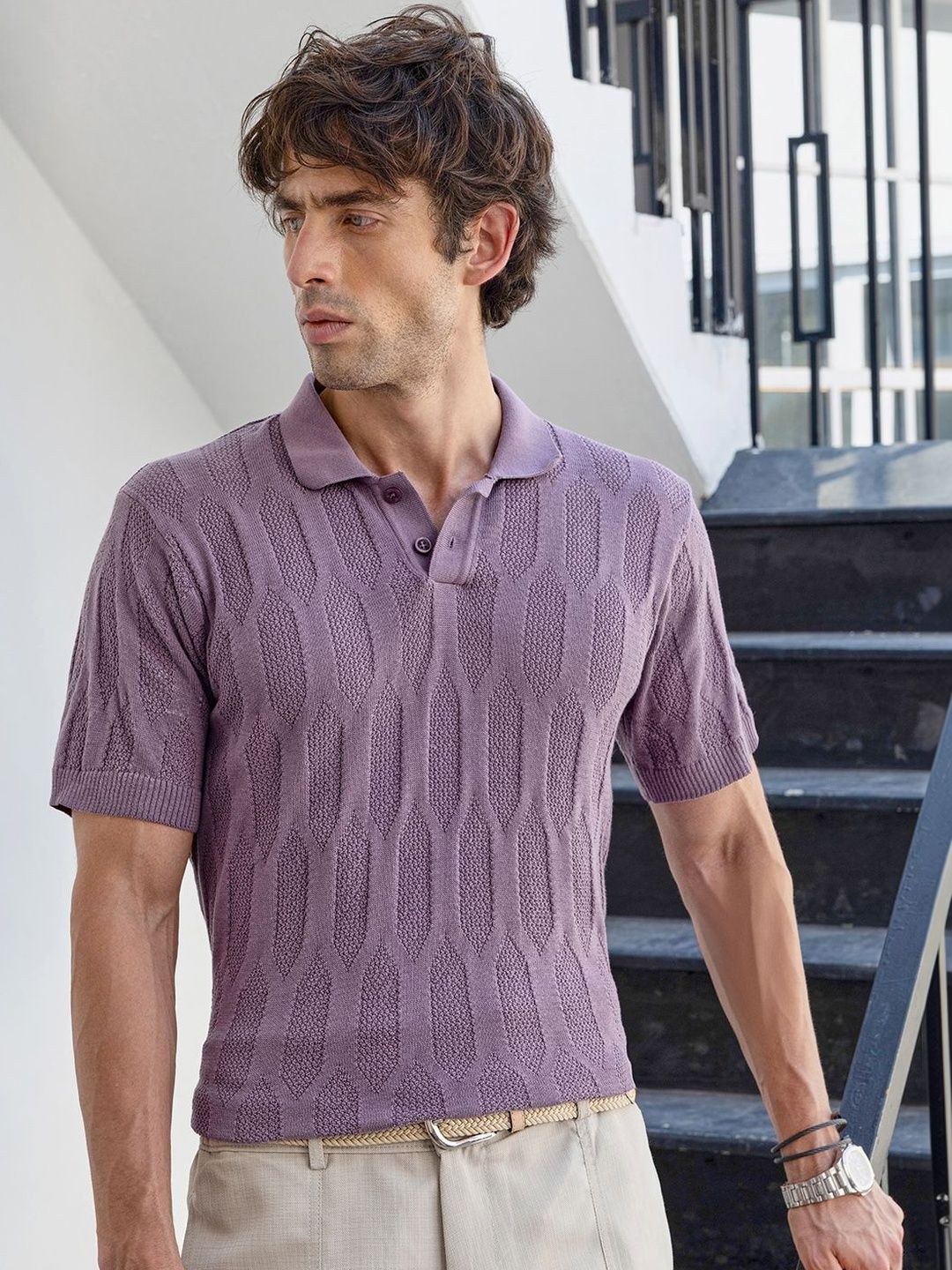 CAHOOT Men Polo Collar Slim Fit T-shirt