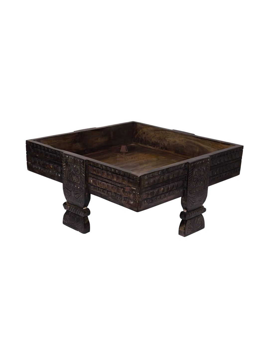 PREET GALLERY PREET GALLERY Brown Carved Wooden Coffee Table