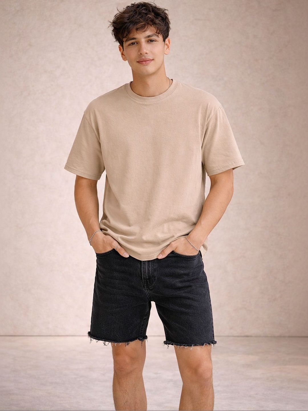 Mast & Harbour Men Drop-Shoulder Sleeves T-shirt