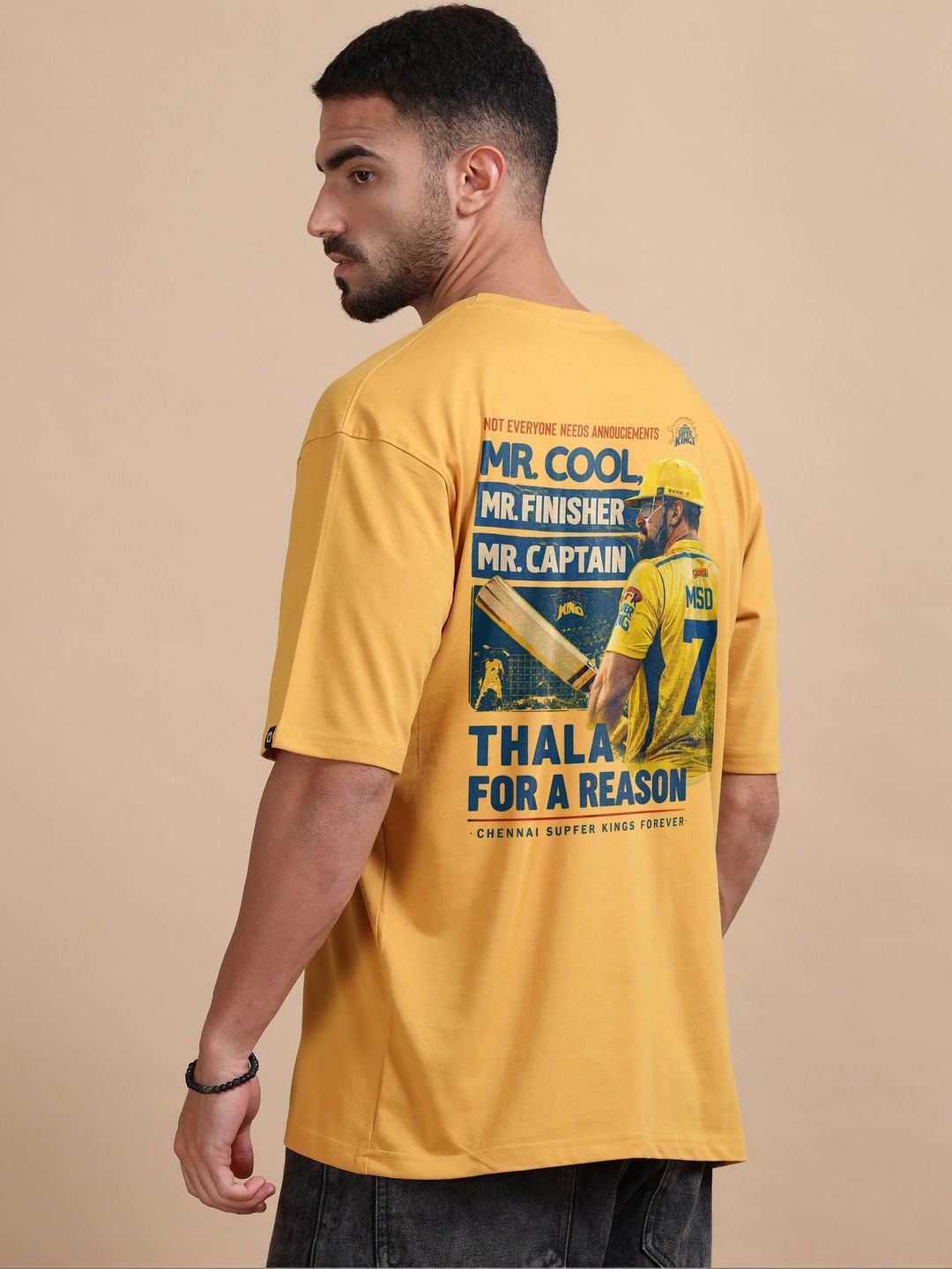 Bushirt Men Printed Drop-Shoulder Sleeves T-shirt