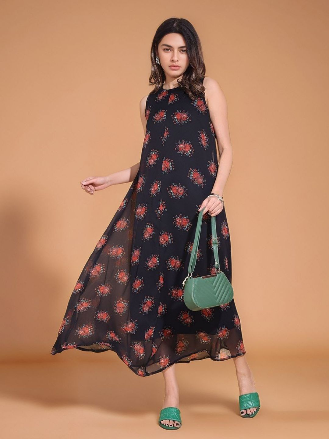 chiffon dress myntra Chiffon