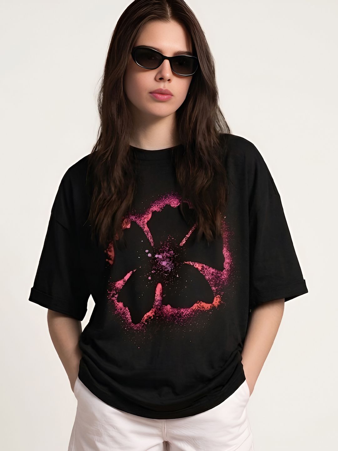 SMARTEES Women Floral Printed T-shirt