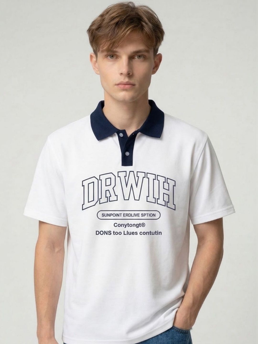 CLUB 44 Men Printed Polo Collar T-shirt