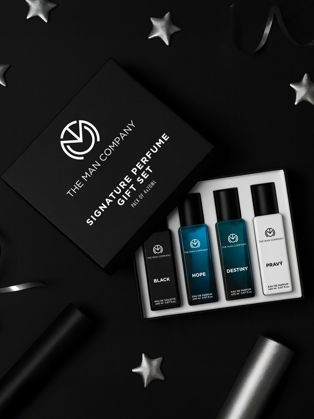 THE MAN COMPANY Men Set Of 4 Lasting  EDP & Black, Pravy EDTEau De Perfume - 20 ml Each
