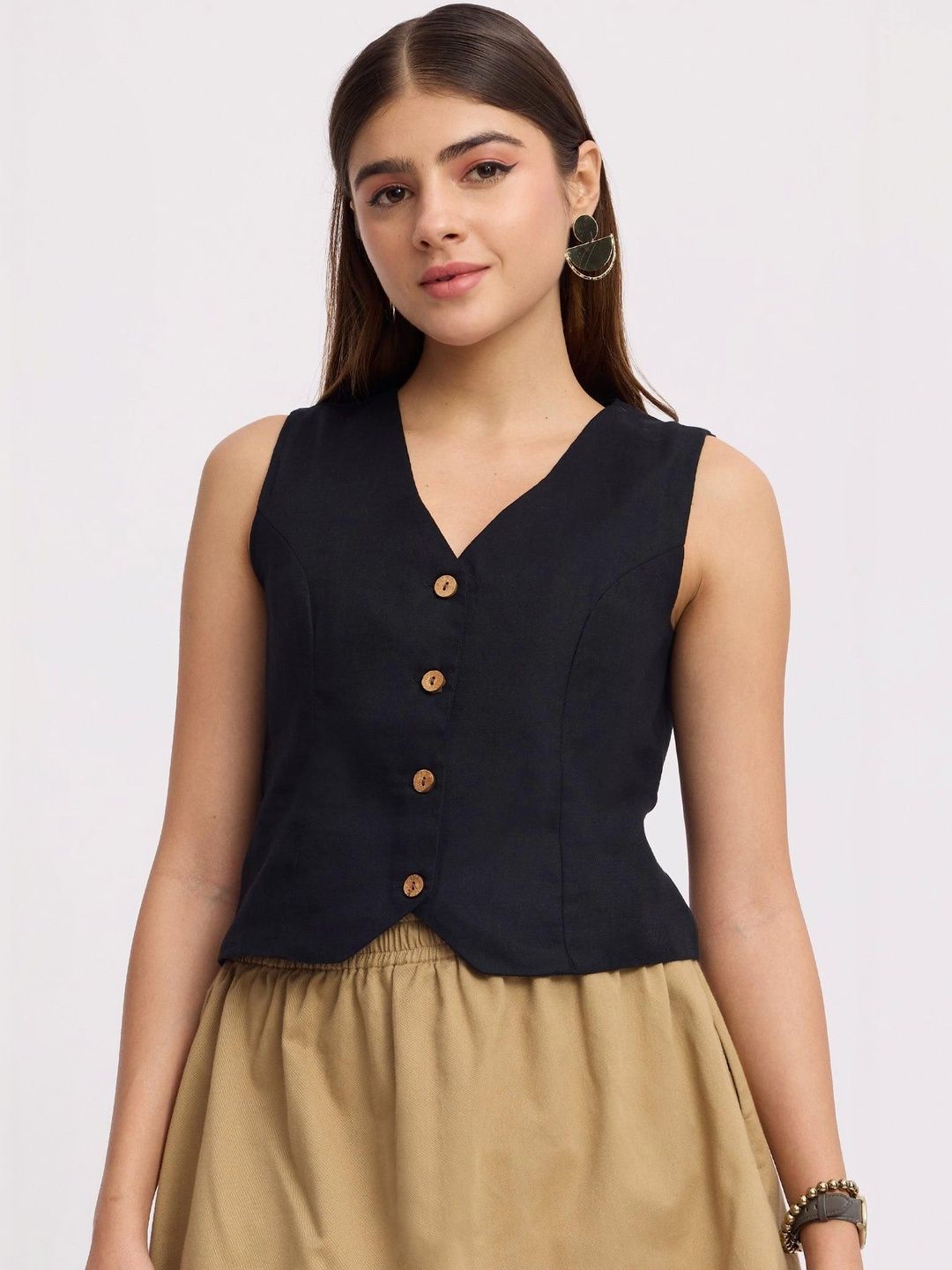 Virgio Cotton V-Neck Waistcoat