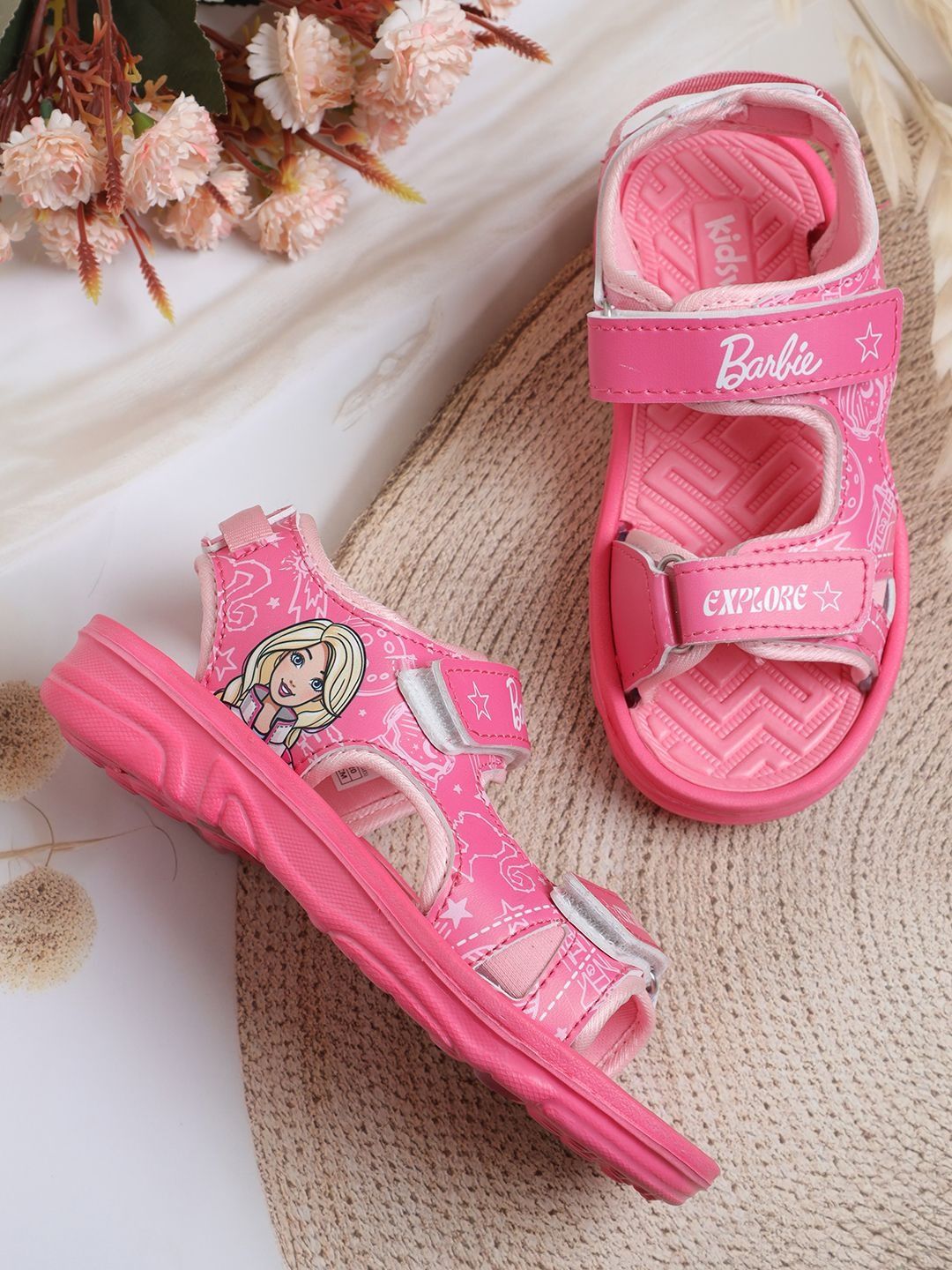 Kids Ville Girls Barbie Printed Sandals