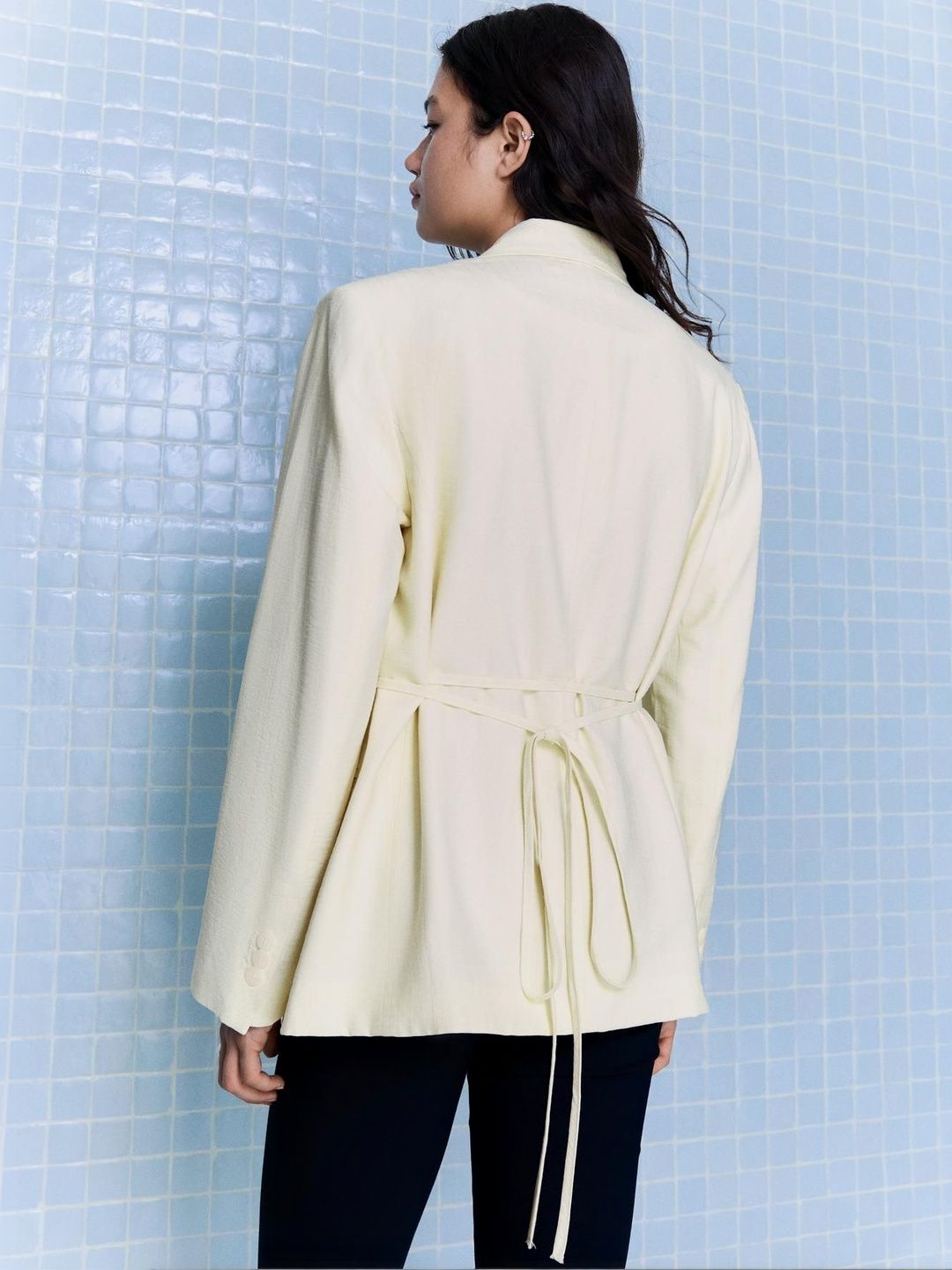 Flowy Blazer With Drawstring