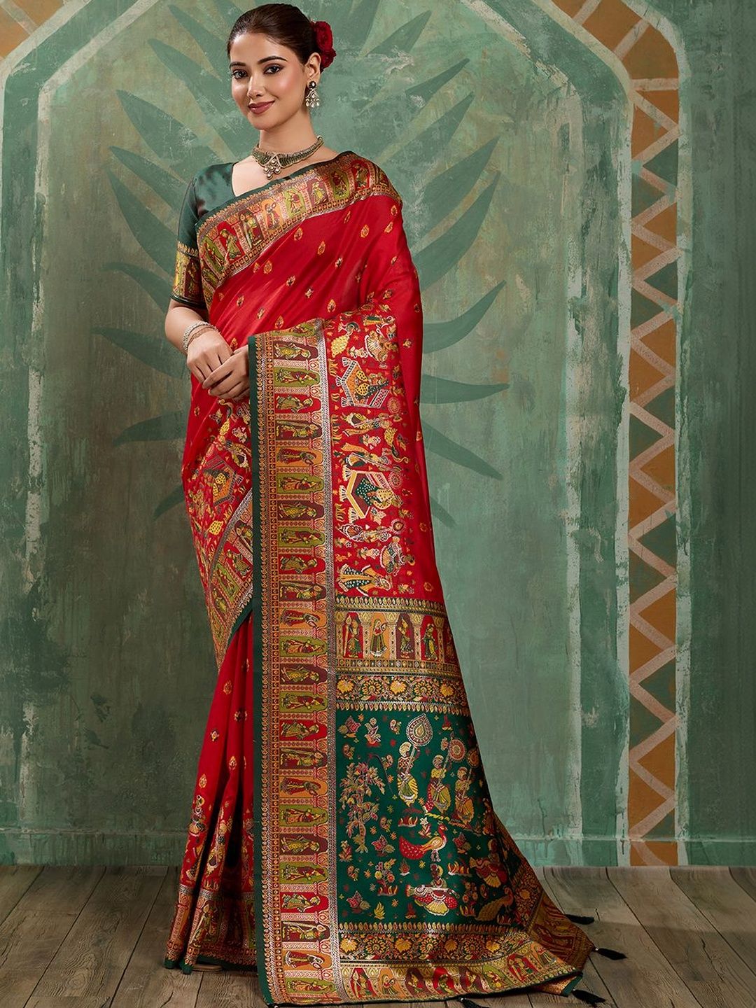 PBS PRINTS PBS PRINTS Ethnic Motifs Zari Art Silk Designer Banarasi Saree