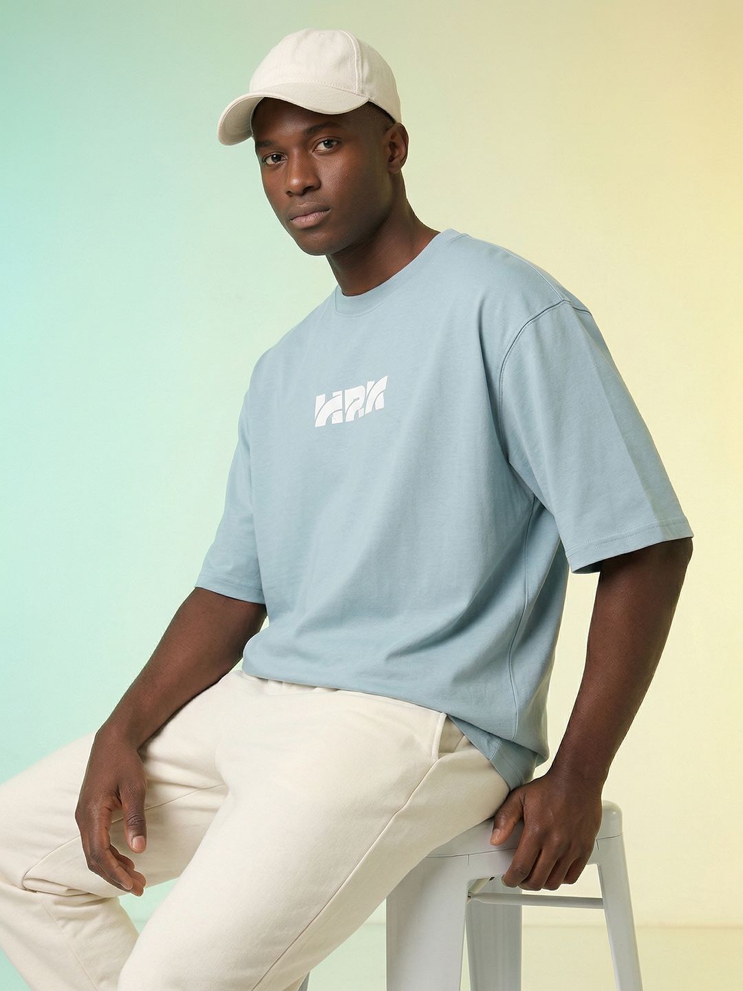 HRX by Hrithik Roshan Brand Logo Printed Pure Cotton Oversized T-shirt