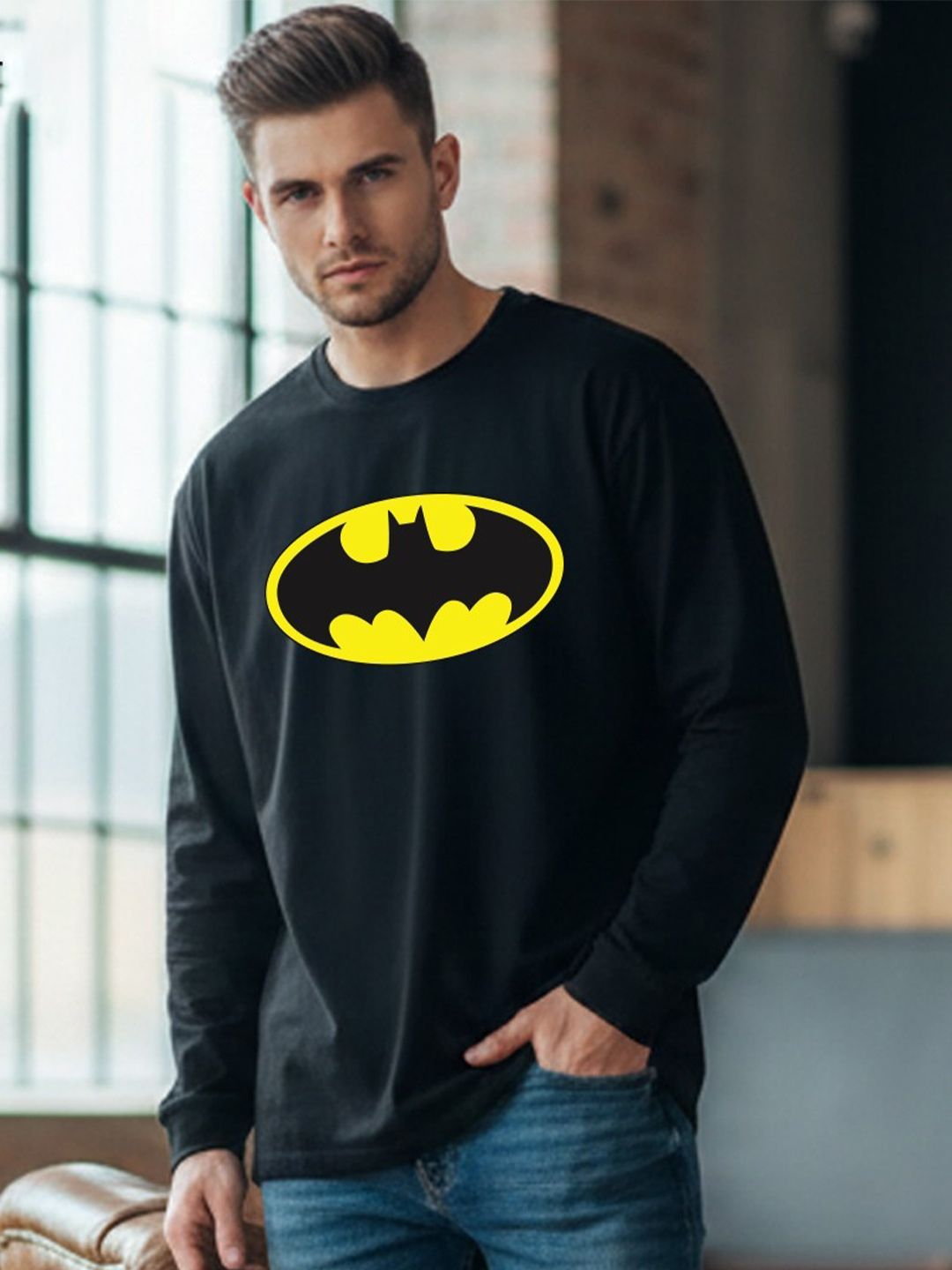 Kook N Keech X Minute Mirth Men Brand Logo Batman Printed T-shirt
