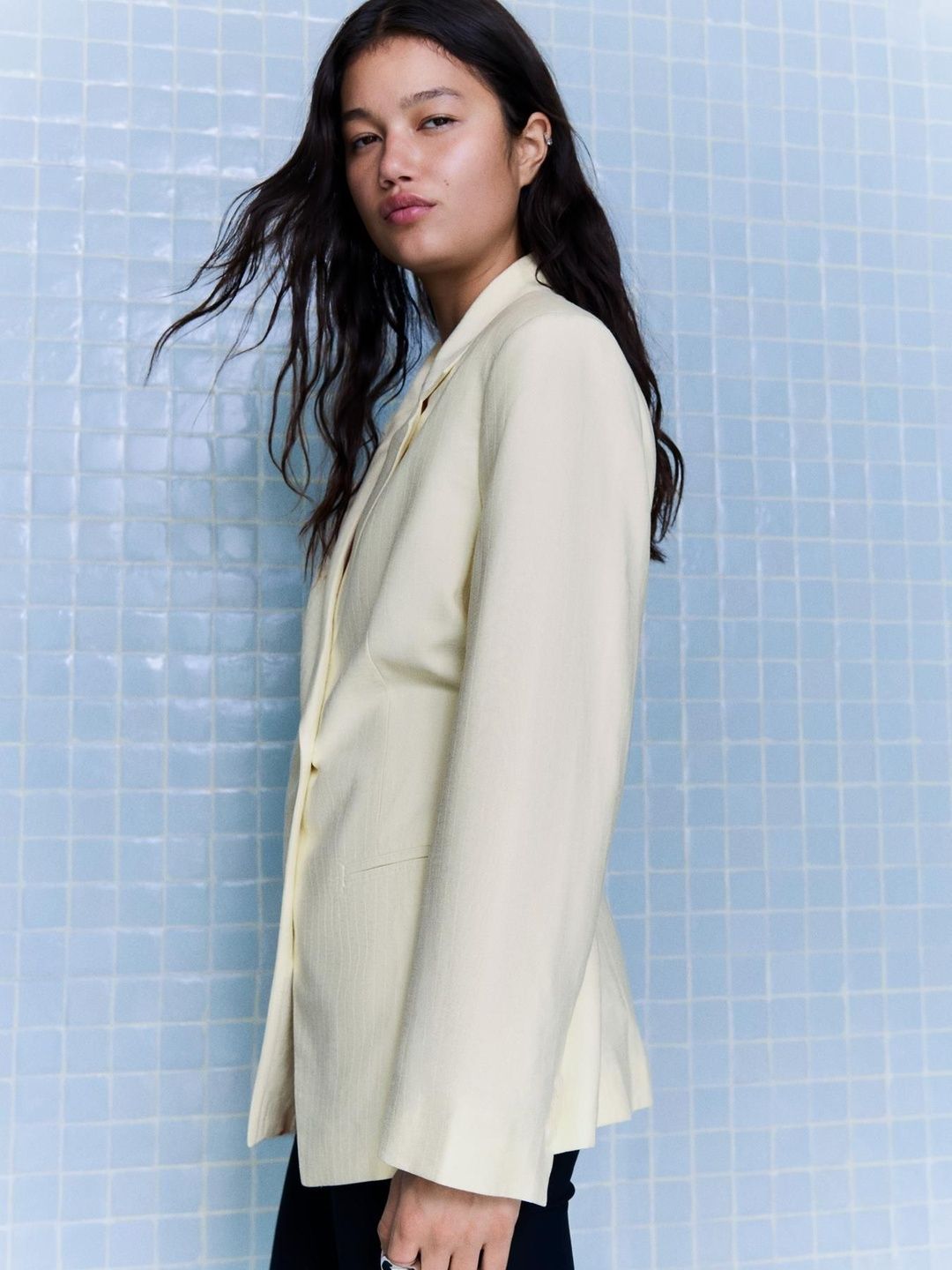 Flowy Blazer With Drawstring