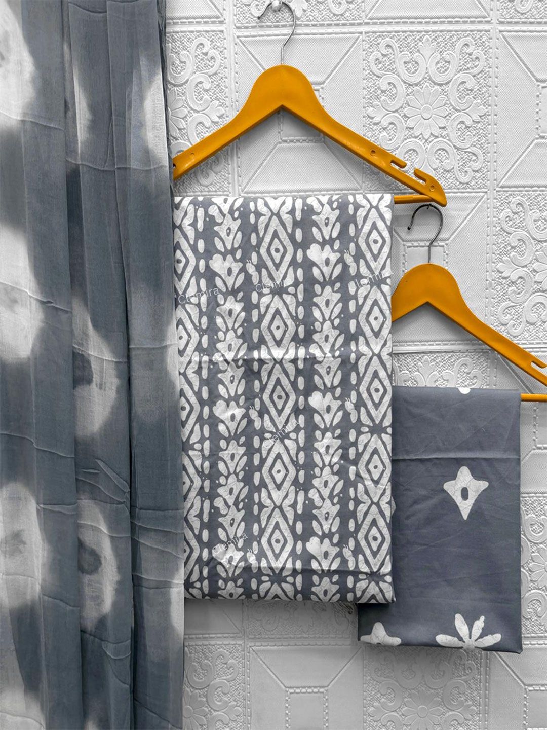 CLEMIRA Printed Pure Cotton Unstitched Dress Material