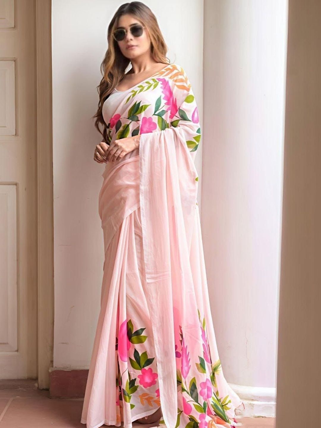 RITABEN HARESHBHAI BHALIYA Linen Blend Saree