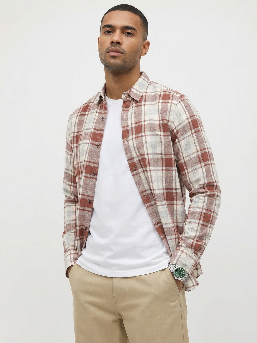 The Roadster Life Co. Checked Cotton Casual Shirt