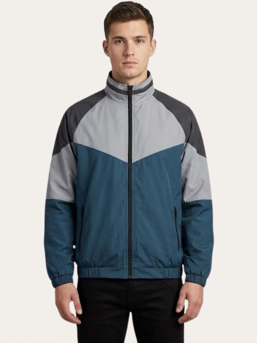 MIA FASHION Men Colourblocked Windcheater Outdoor Sporty Jacket