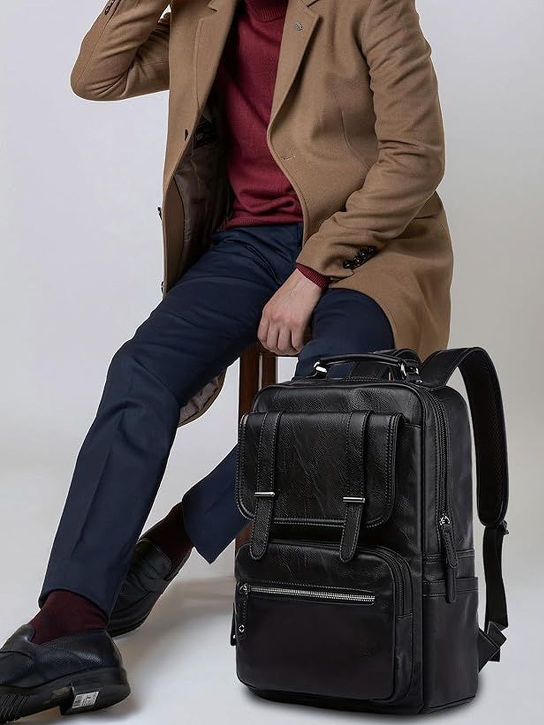 Buy FUR JADEN Unisex Vegan Leather Laptop Backpack - 20L