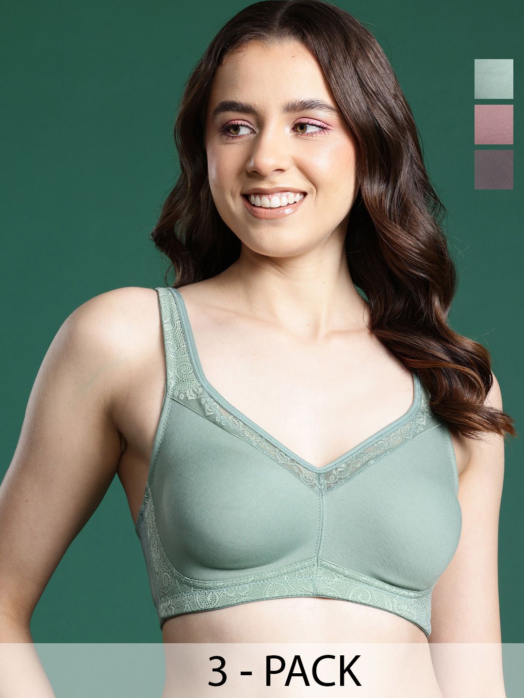 DressBerry Pack of 3 Full Coverage Bra
