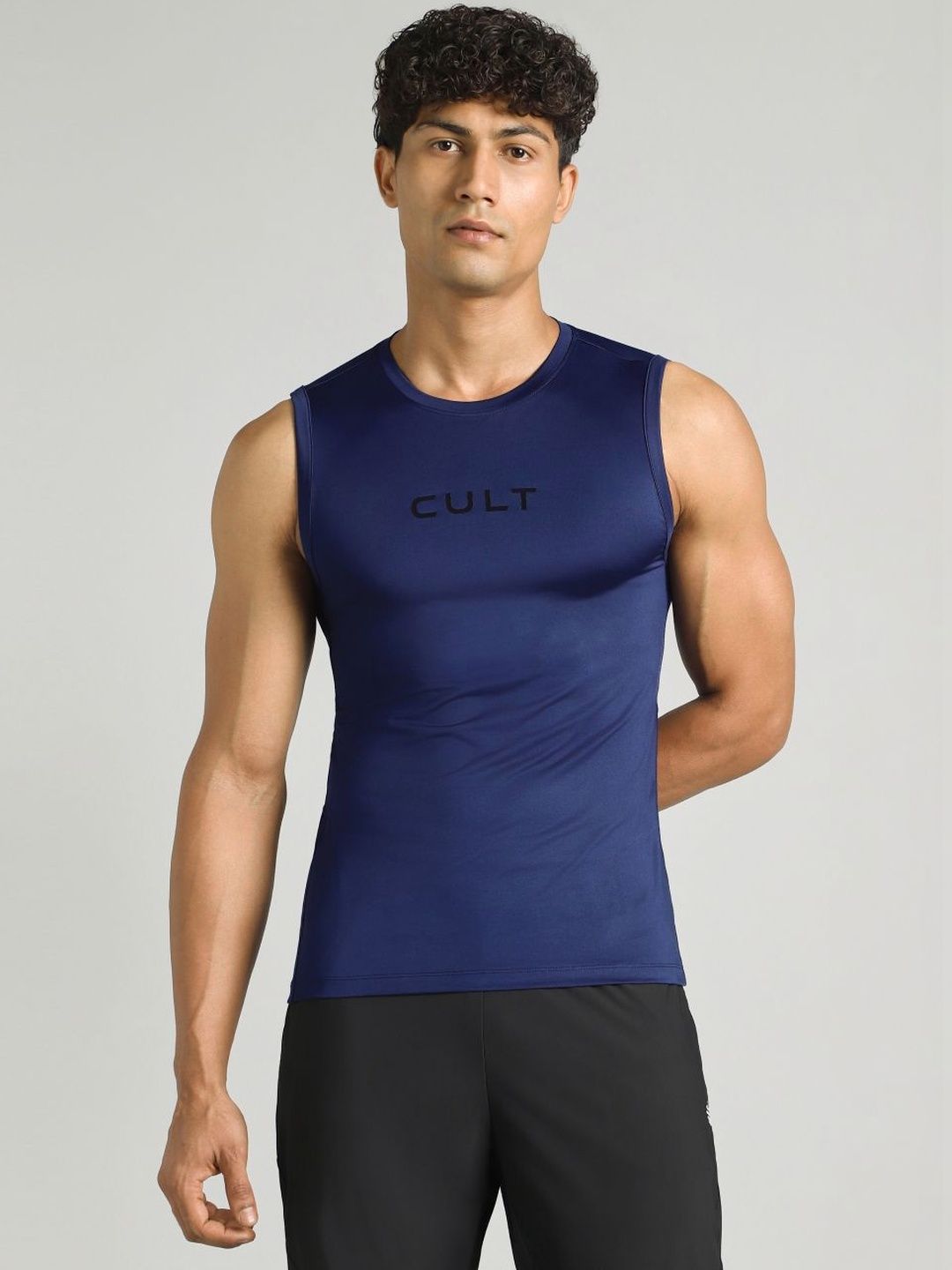CULT Men Navy Power Lifter Compression Tank