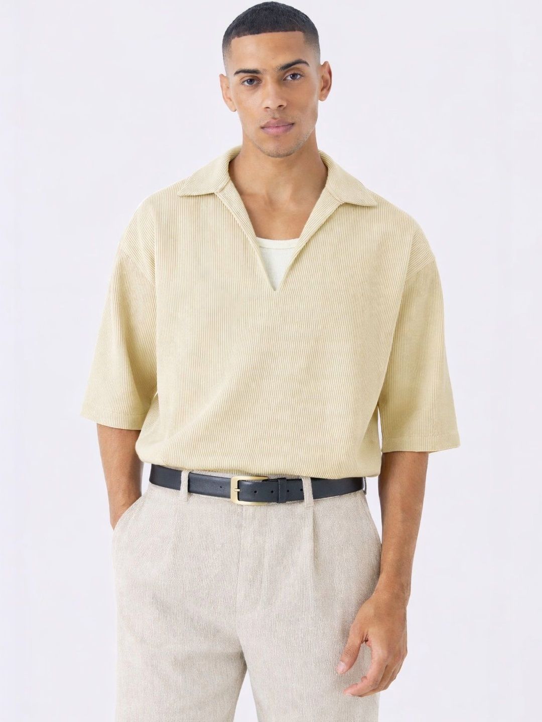 WANQUILA Men Polo Collar T-shirt