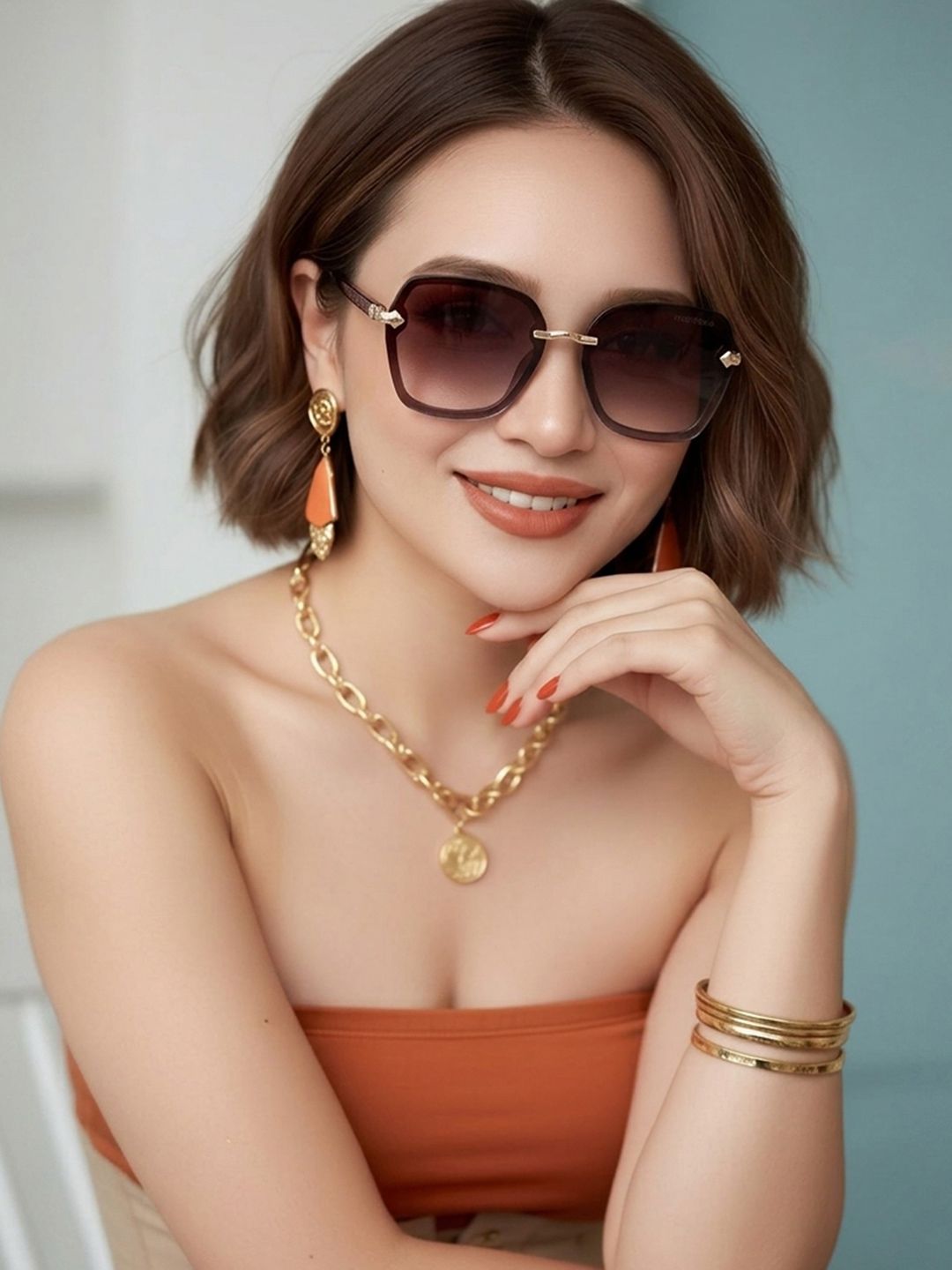 HASHTAG EYEWEAR Women Butterfly Sunglasses with UV Protected Lens WB-G1150722-A2
