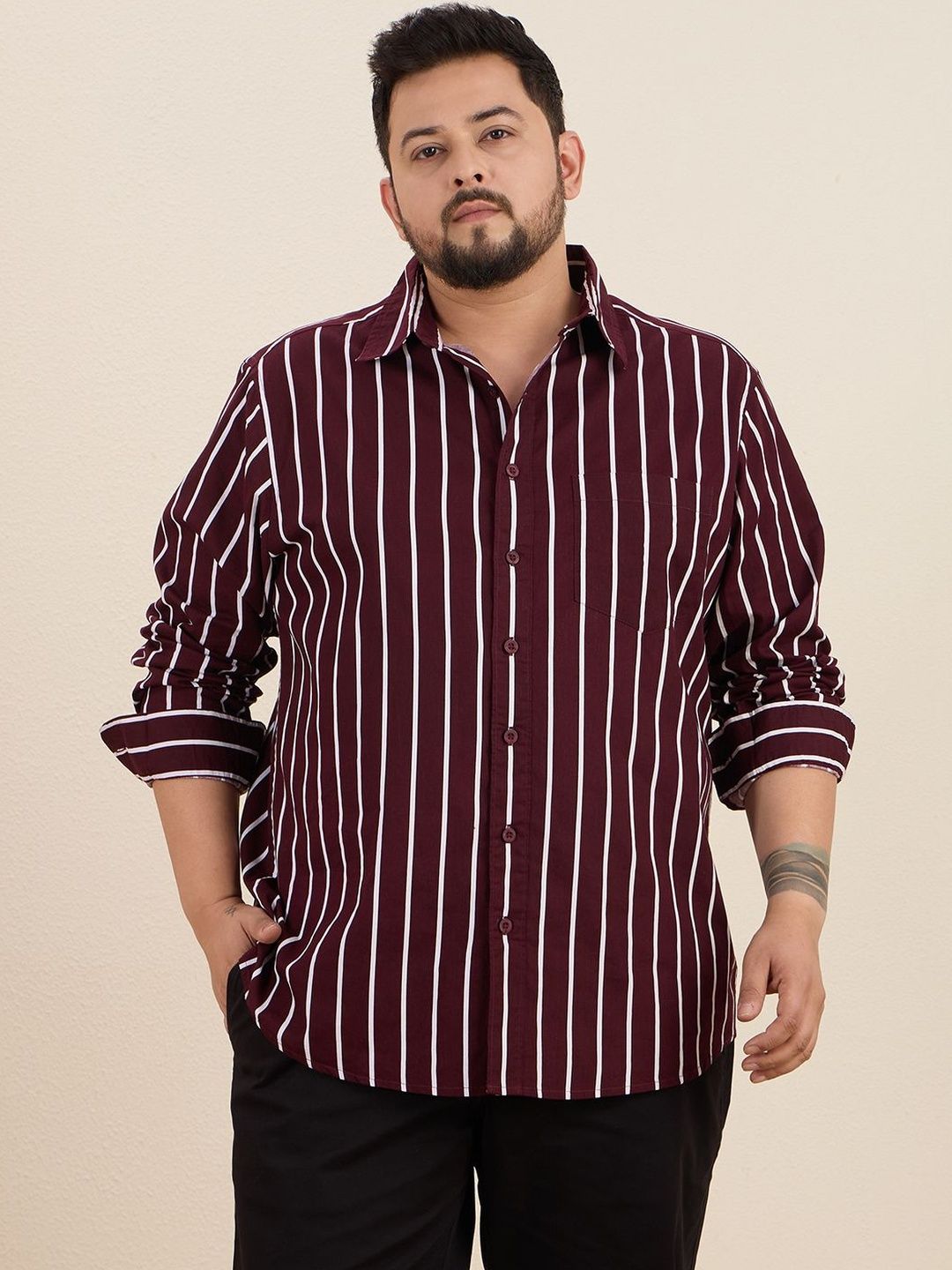 NEON CHILLIE Men Striped Casual Shirt