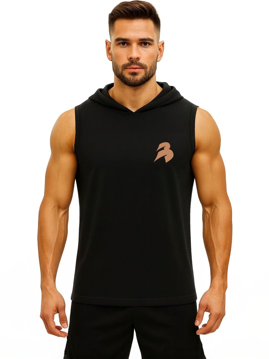 3Colors Pack Of 2 Hooded Sleeveless Gym Vest