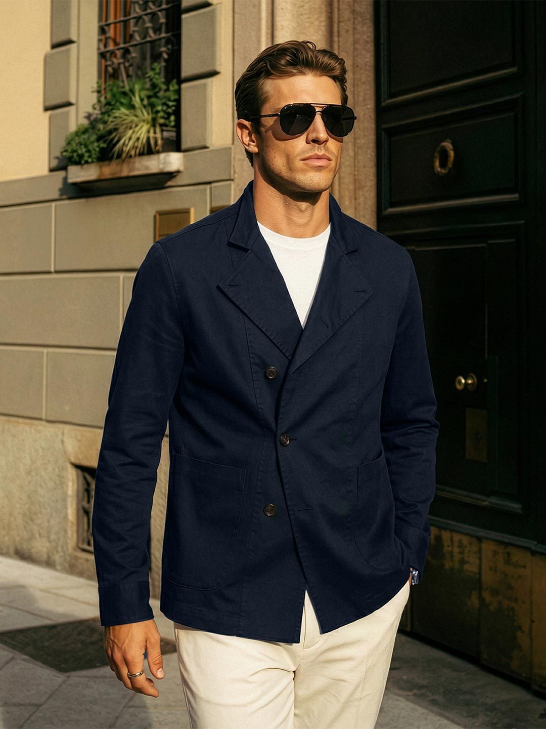 VAHRO Cotton Double Breasted Shacket
