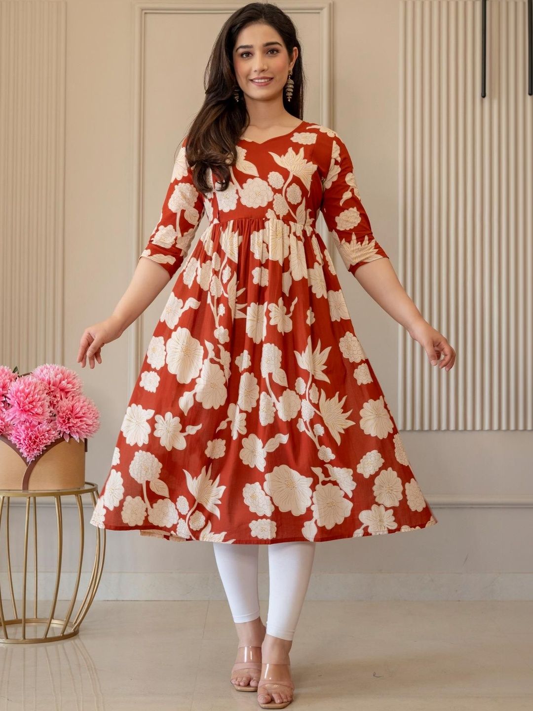 Henal Henal Women Floral Printed Floral Maternity Anarkali Kurta