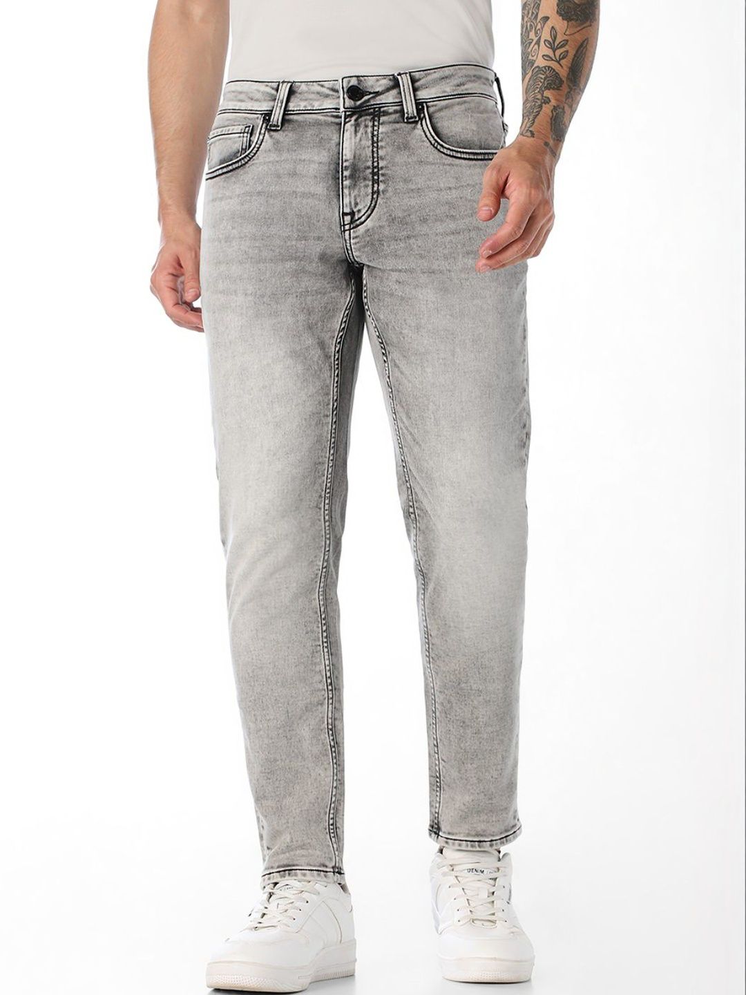 Slim Fit Mid-Rise Heavy Fade Stretchable Jeans