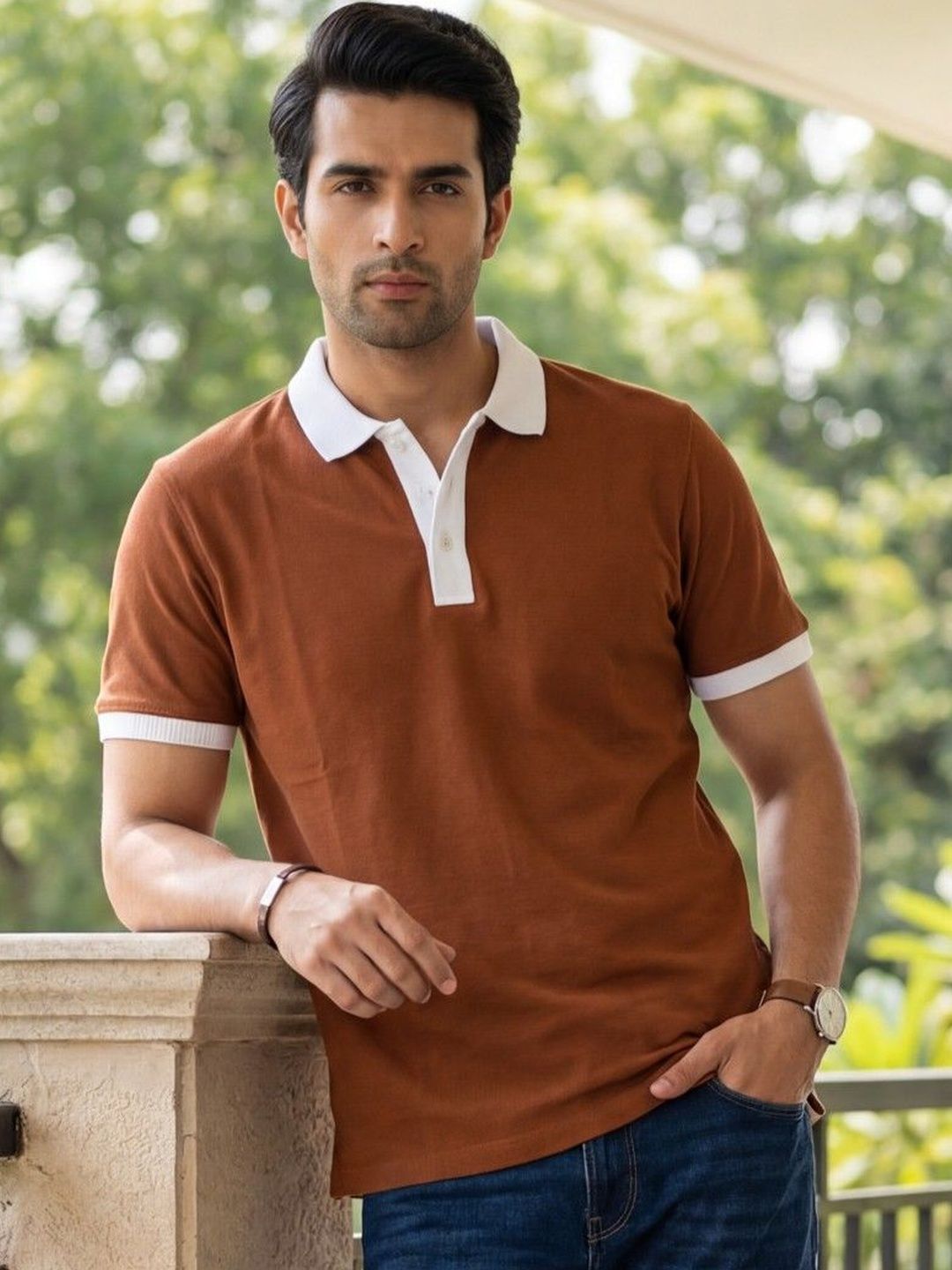 The Roadster Lifestyle Co Pure Cotton Polo Collar Tshirts