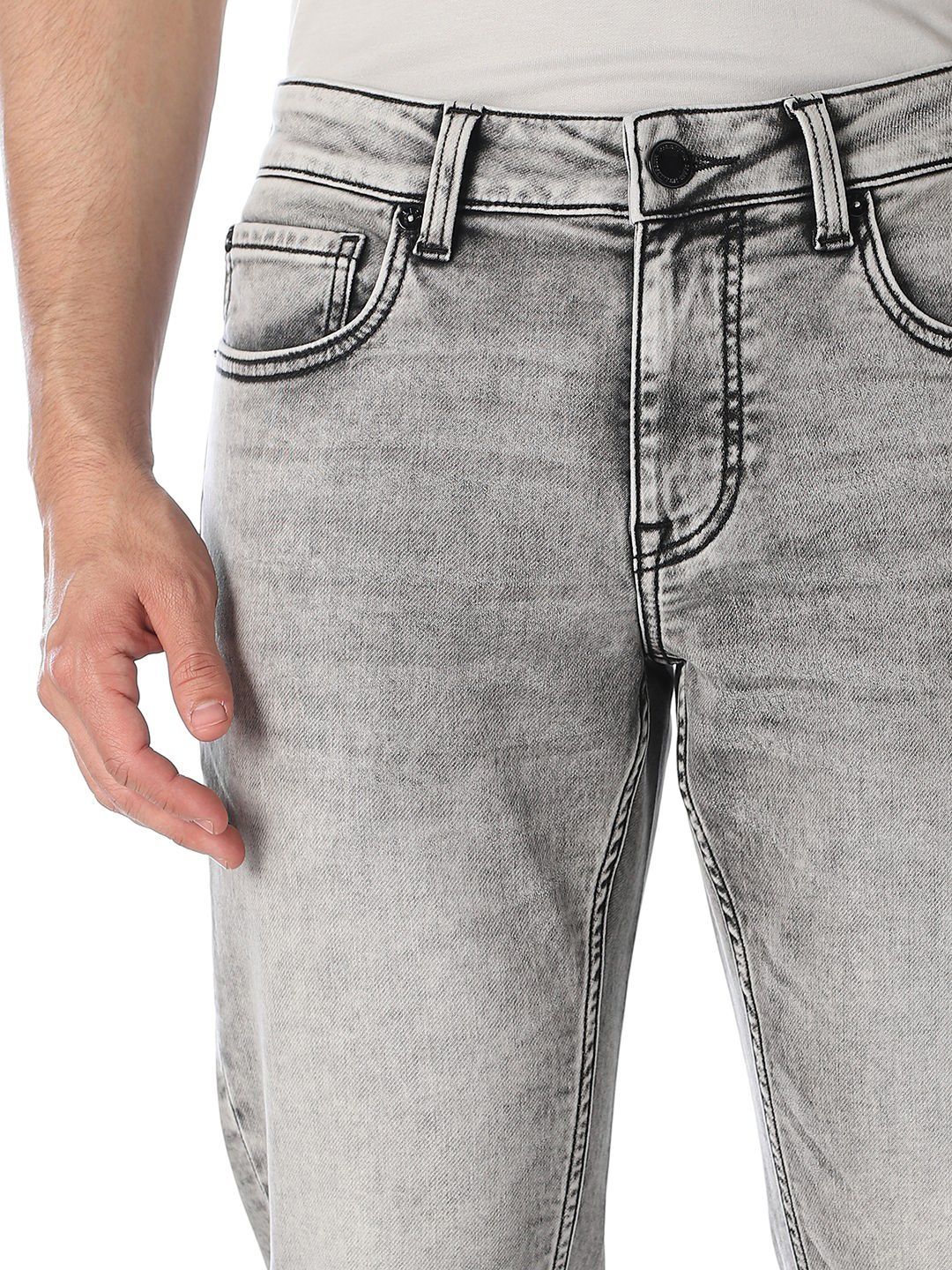 Slim Fit Mid-Rise Heavy Fade Stretchable Jeans